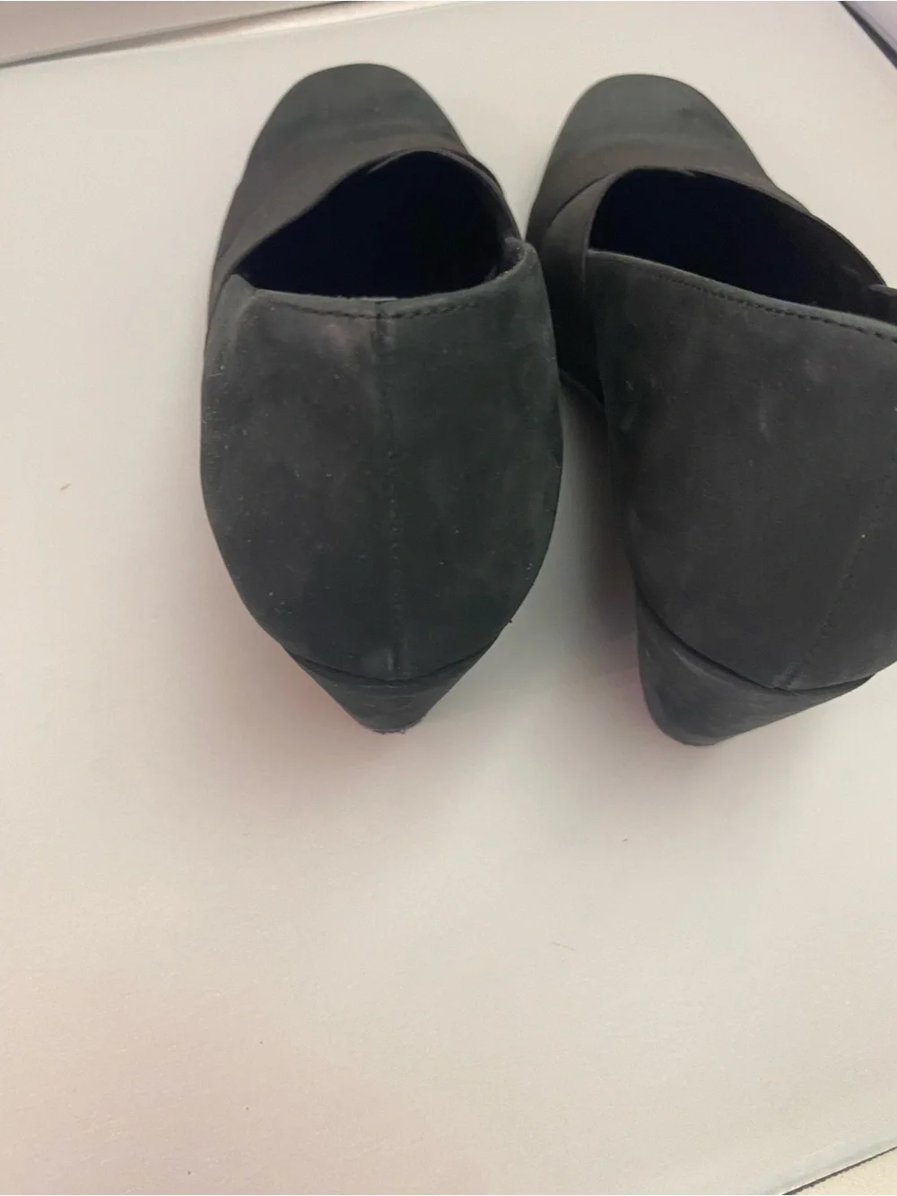 Women’s Black Wedge Slip-On Shoes suede Sz 37